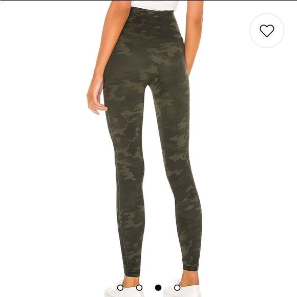 SPANX Look at Me Now Seamless High Waist Leggings Green Camo XL - Picture 3 of 11